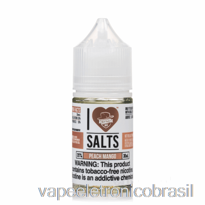 Vape Recarregável Pêssego Manga - Eu Amo Sais - 30ml 25mg